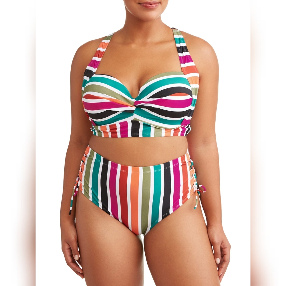 Multicolored Striped Bikini | Plus Size